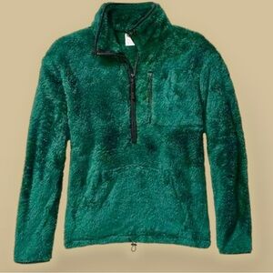 NWOT PINK Victoria’s Secret Sherpa Fleece Half Zip Pullover Jacket in Green XS